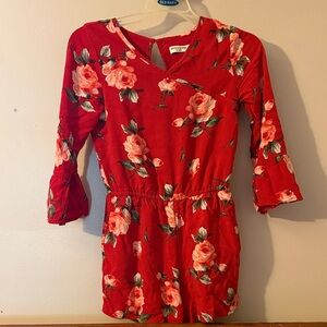 Abercrombie Kids Red Floral Romper